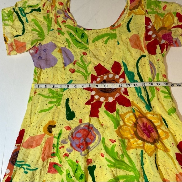 Vtg Jams World Chloe Print Sheath Dress Split Sleeve Tie Back - Picture 7 of 10